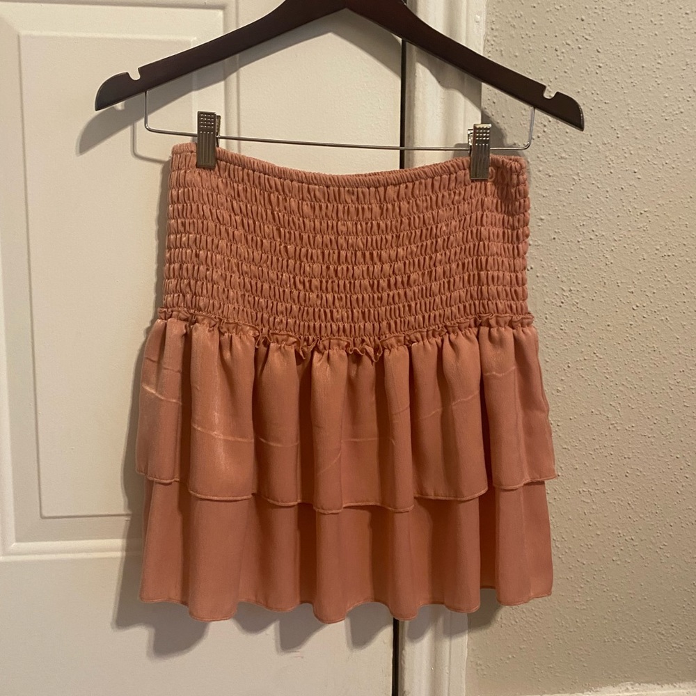 Evolutionary Satin Ruffle Mini Skirt